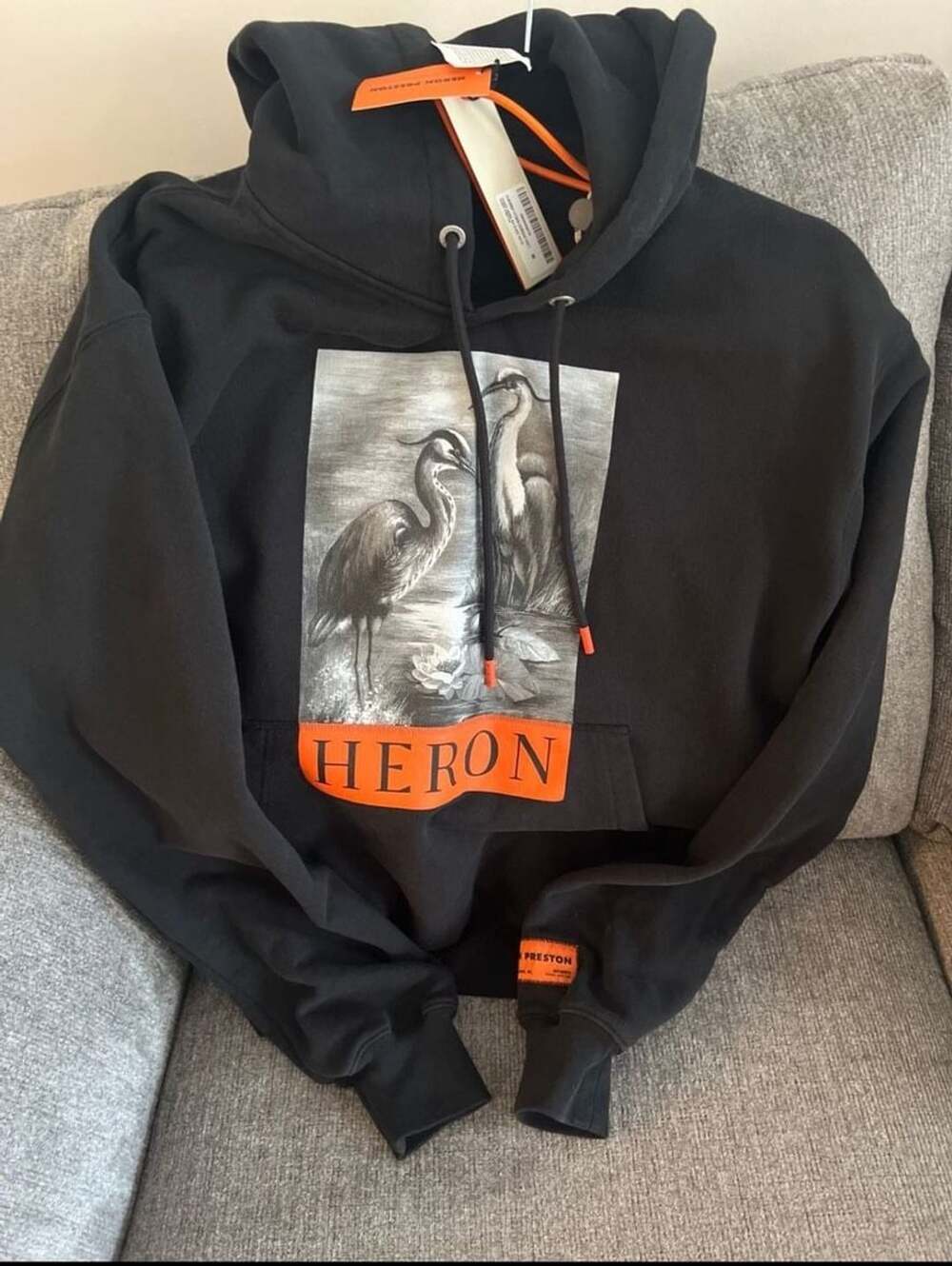 Heron Preston Heron BW Hoodie Size M Black